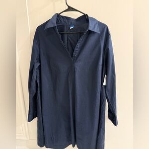 Old Navy Dark Blue Button-Up Dress NWT